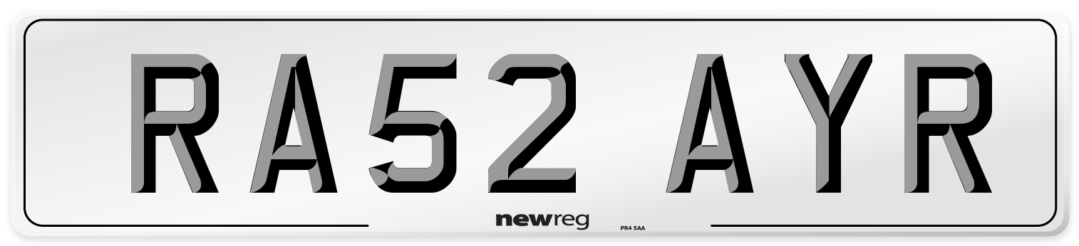 RA52 AYR Number Plate from New Reg